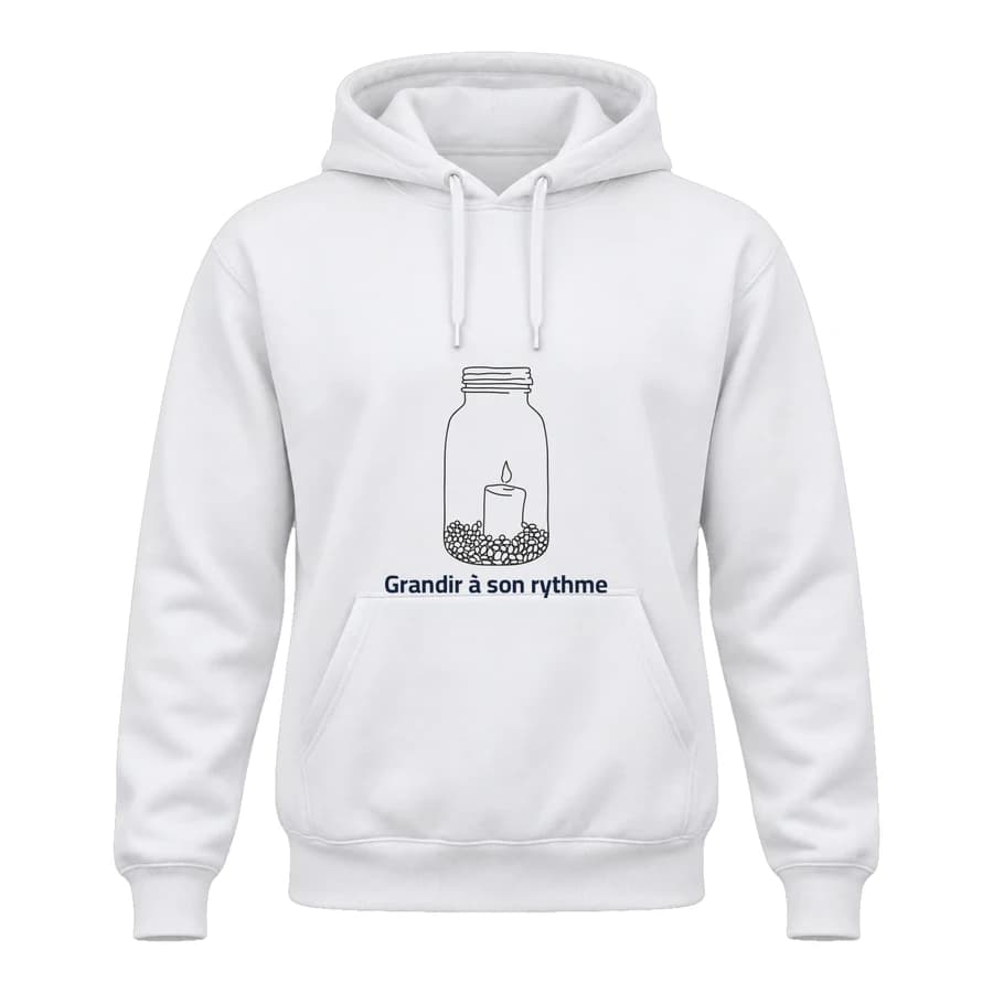 Hoodie — Lueur de bougie — Devant — Blanc