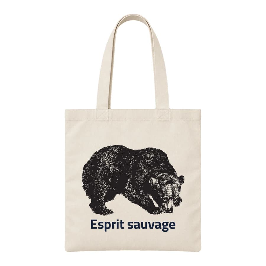 Tote bag — Ours · Gravure vintage — Devant — Naturel