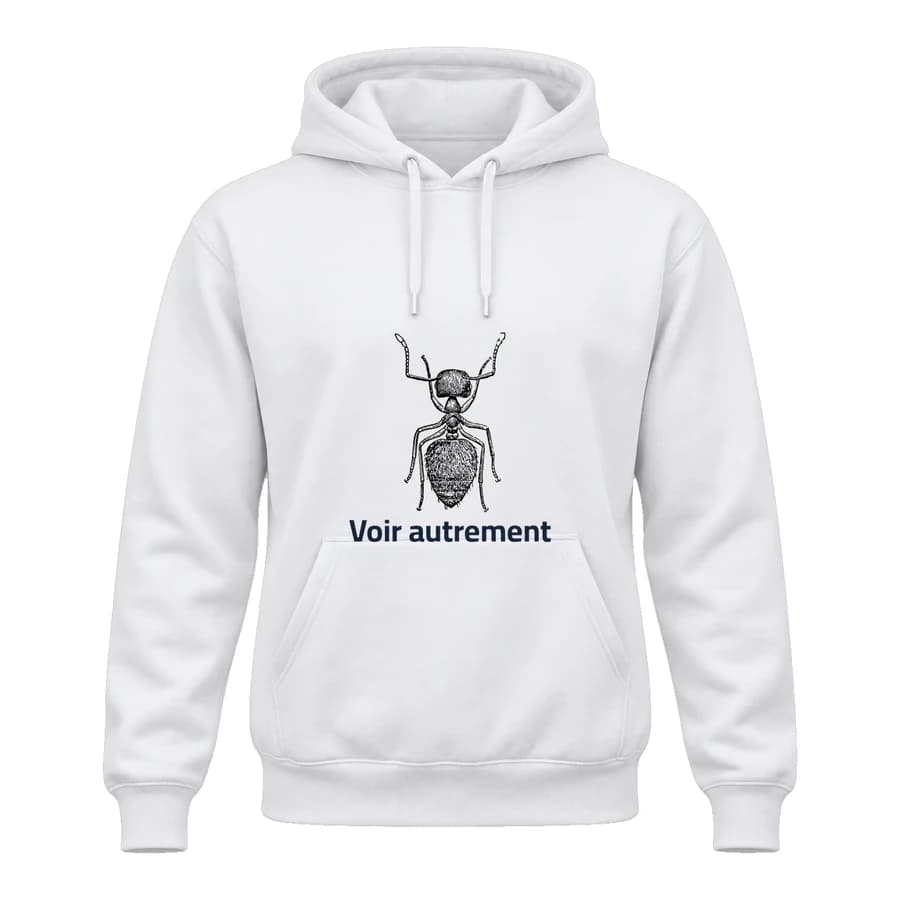 Hoodie — Fourmi · Cabinet de curiosités — Devant — Blanc